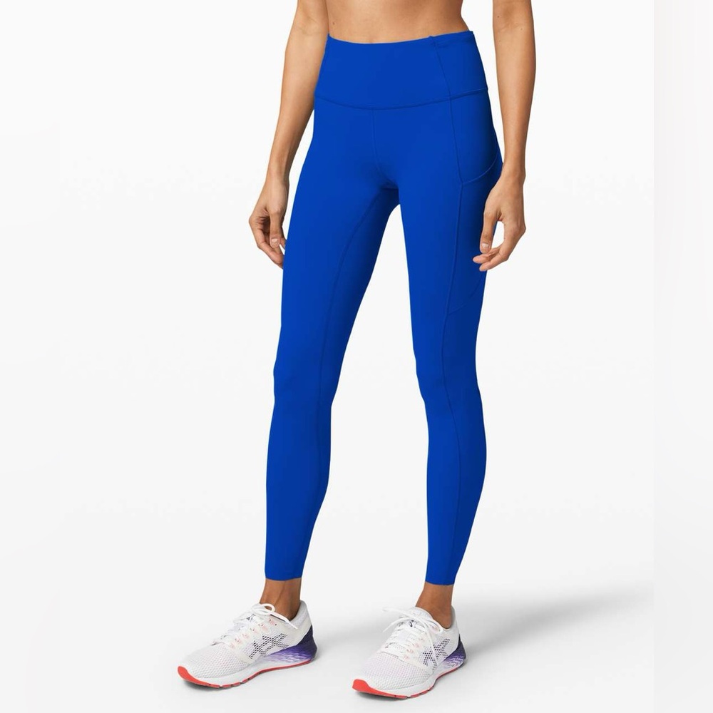 Lululemon Fast and Free High-Rise Leggings 28” Cerulean Blue Size 4